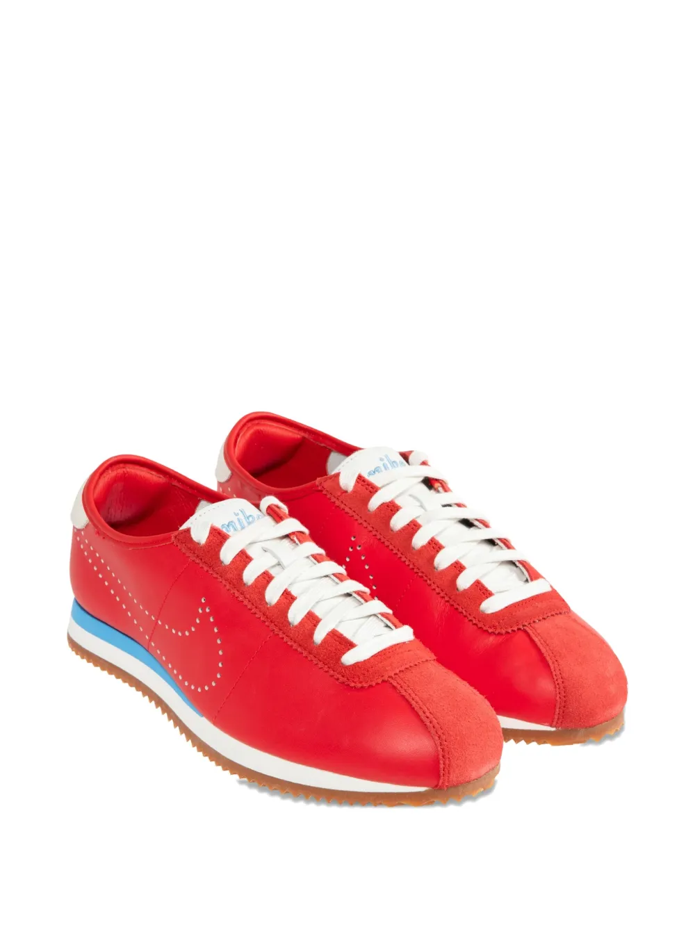 Nike Cortez Leather Perforated Sneakers In Red