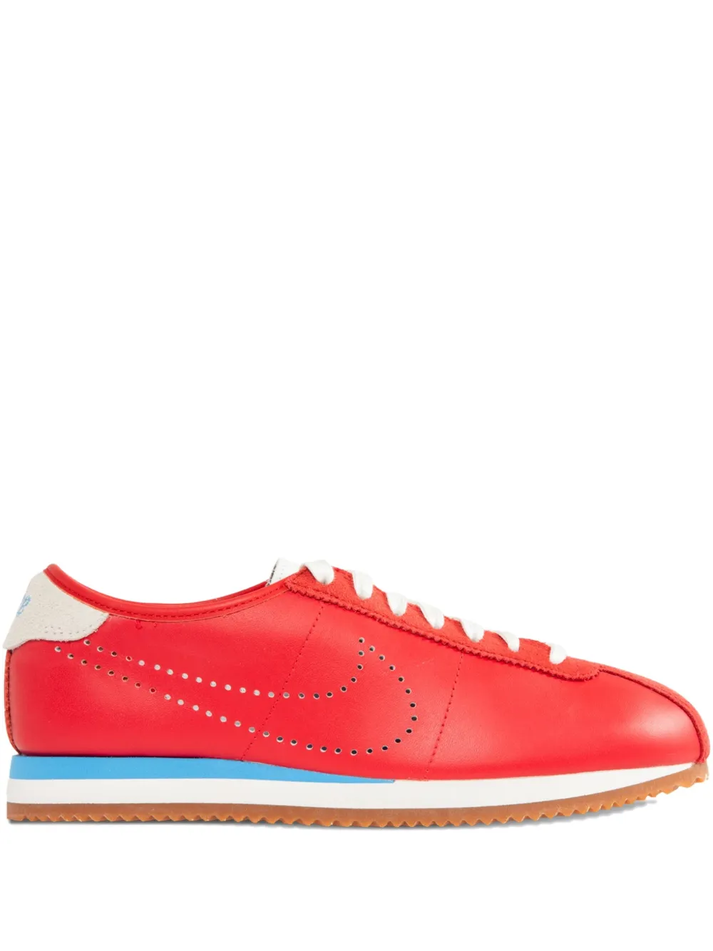 Nike Cortez Leather Perforated Sneakers In Red