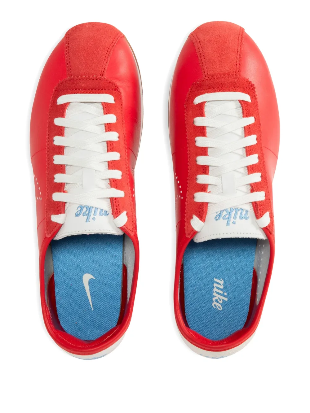 Nike Cortez Leather Perforated Sneakers In Red