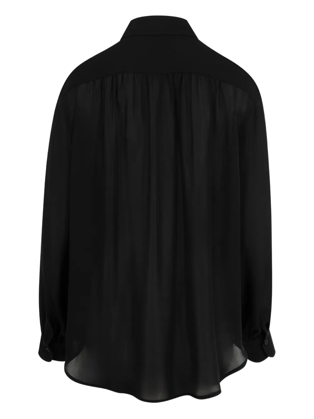 Nili Lotan Revi gesmockte blouse met hoge hals - Zwart