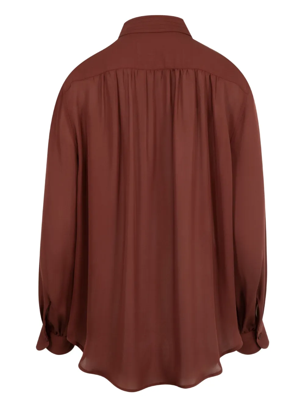 Nili Lotan Revi gesmockte blouse met hoge hals - Rood
