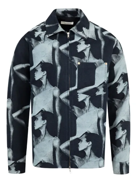 Wales Bonner photographic-print zip jacket