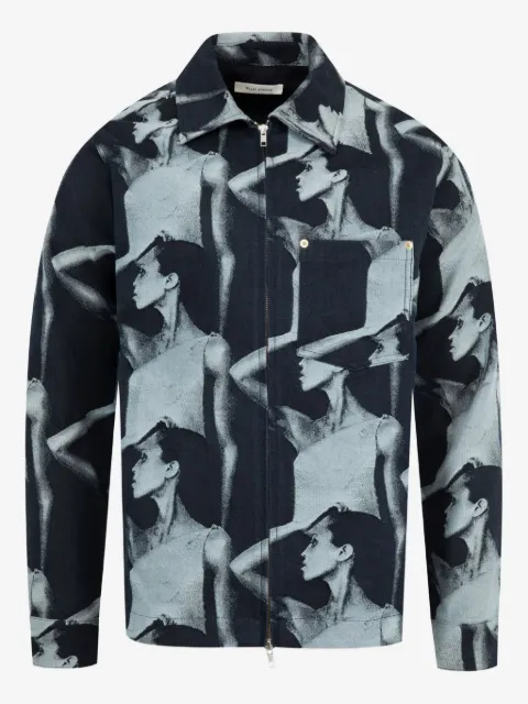 Wales Bonner photographic-print zip jacket