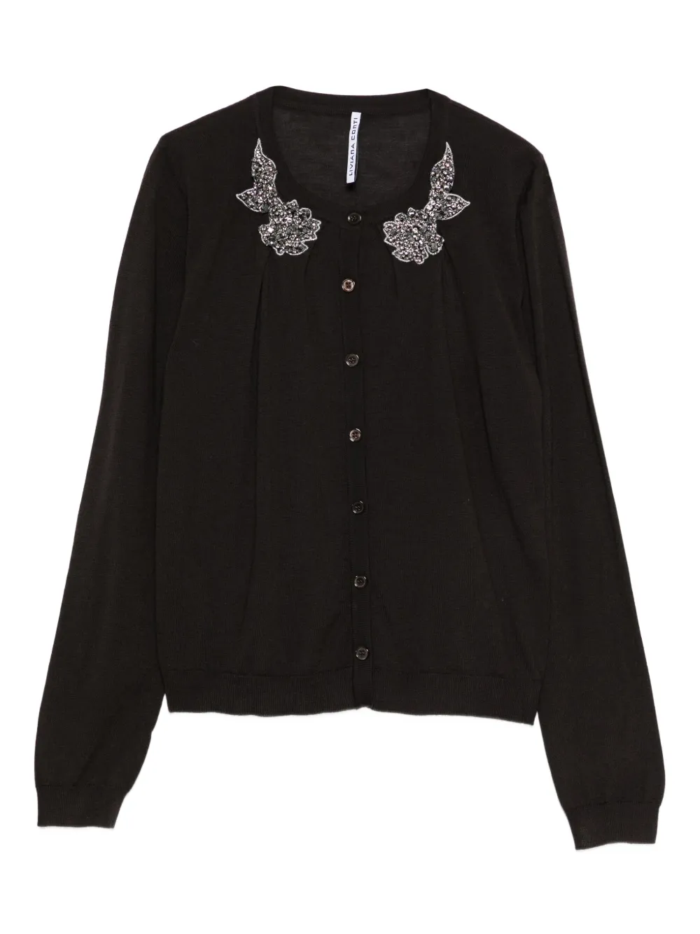 Liviana Conti embellished-collar cardigan | Brown | Image 1
