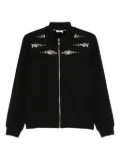 LIU JO pearl-embellished zip-front jacket - Black