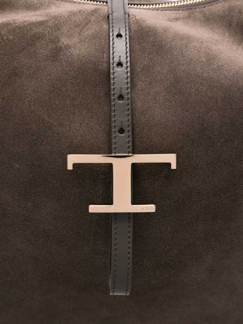 Tod's Medium T Timeless suède schoudertas Bruin