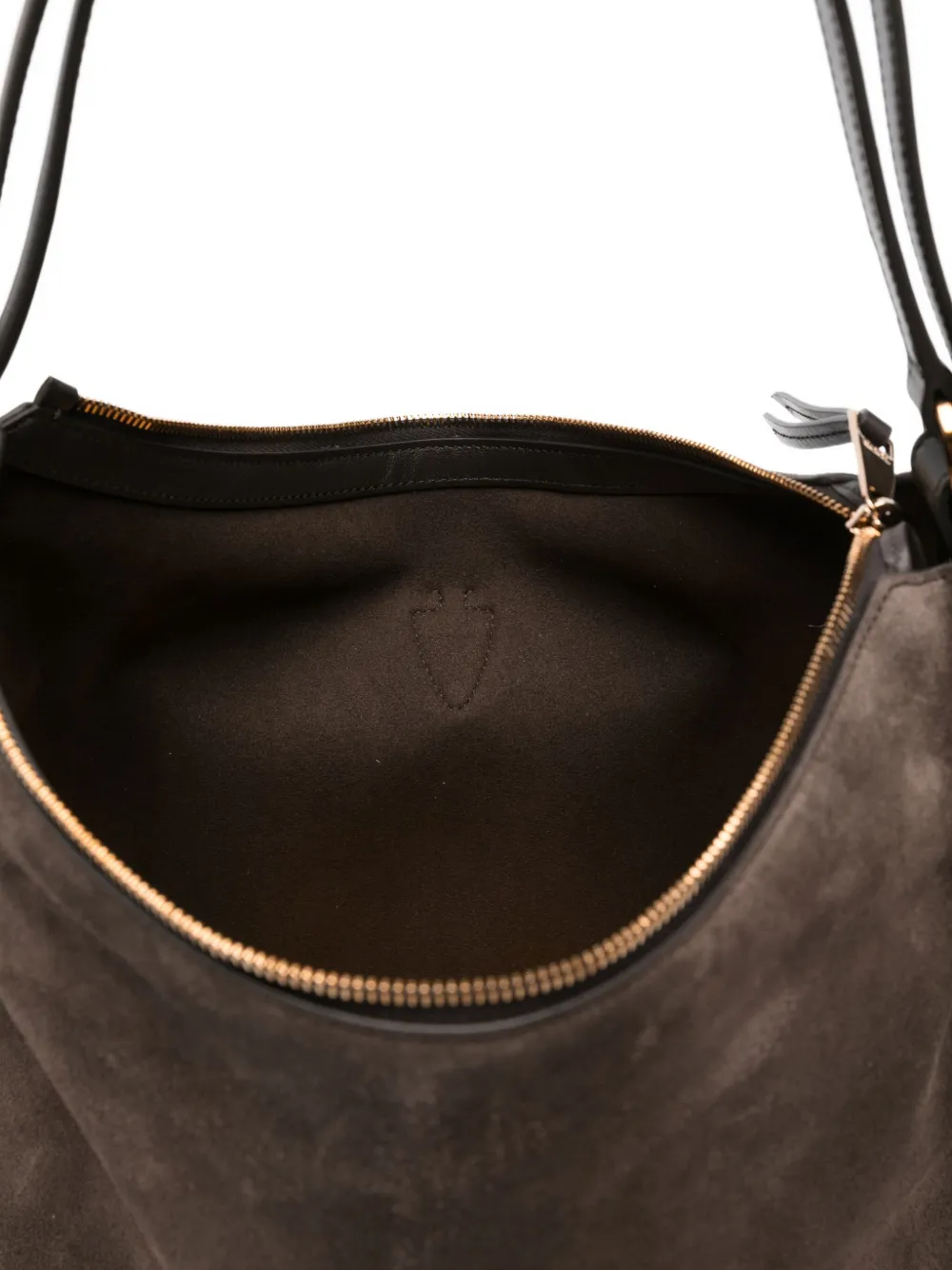 Tod's Medium T Timeless suède schoudertas Bruin