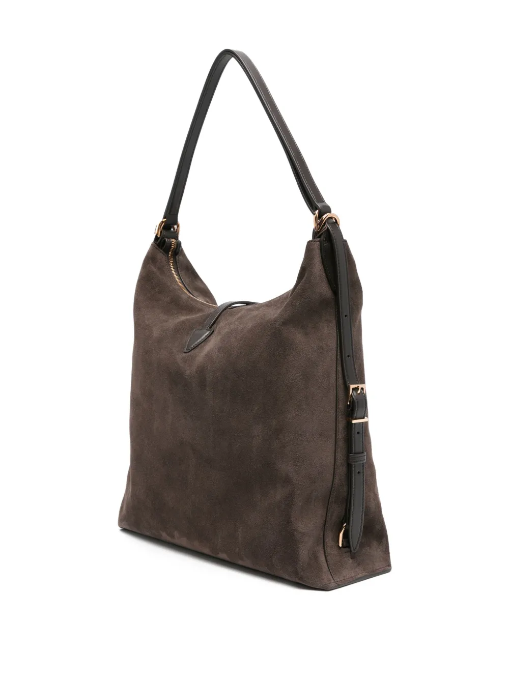 Tod's Medium T Timeless suède schoudertas Bruin