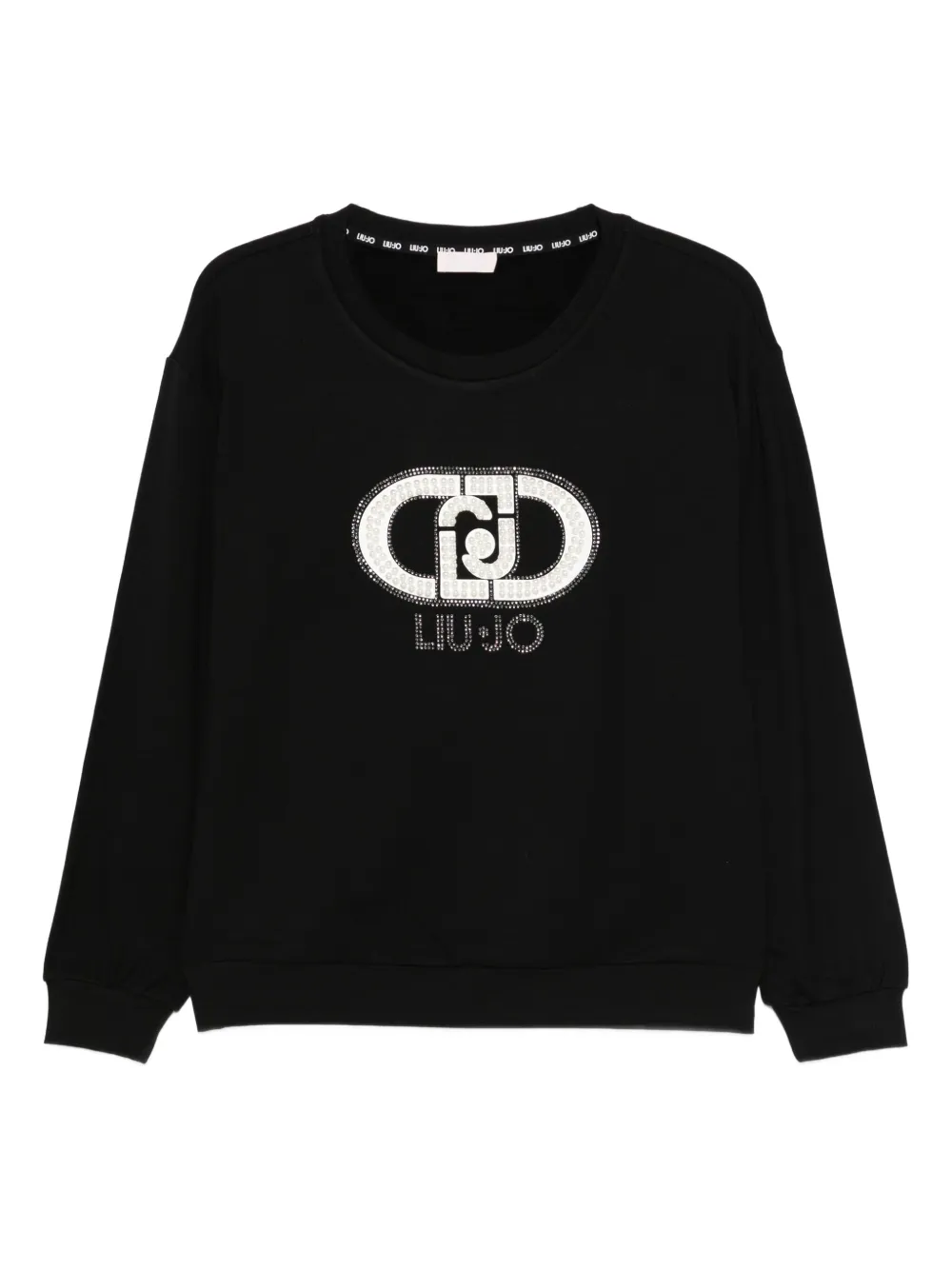 Liu •jo Embellished-logo Sweater In Black