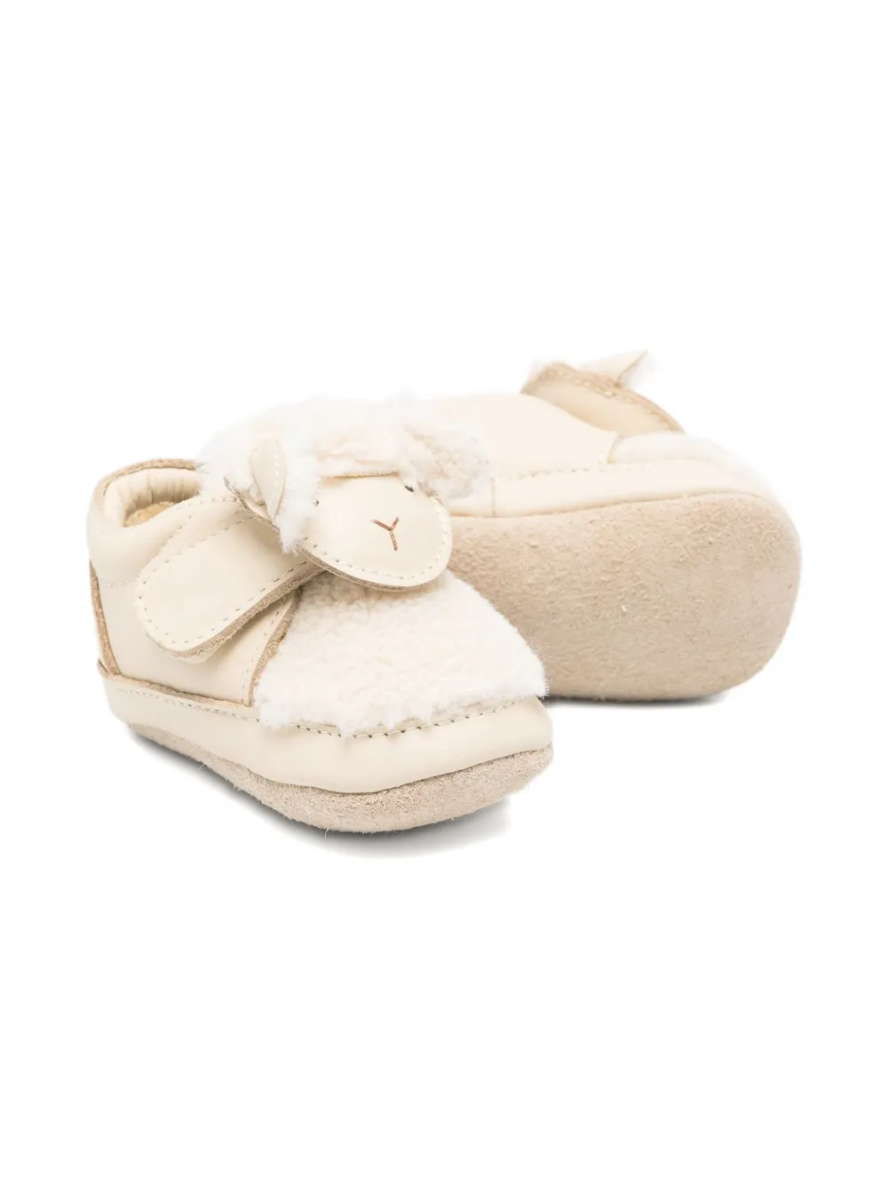 Donsje Sheep-face Crib Shoes In Neutral