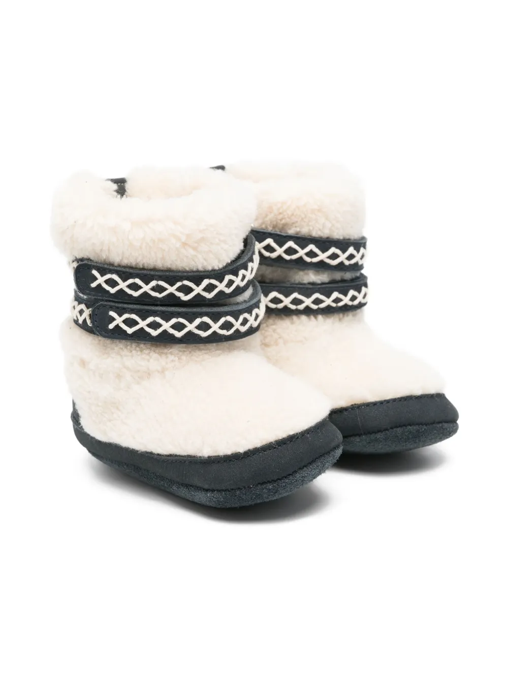 Donsje shearling patterned-strap boots Blue