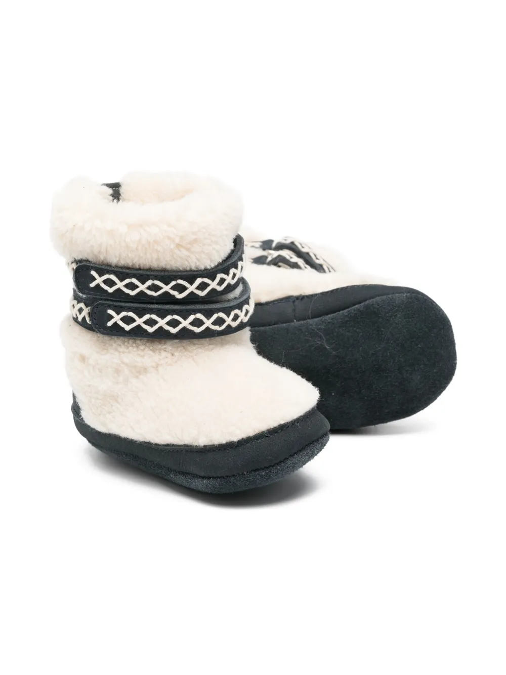 Donsje shearling patterned-strap boots - Blauw
