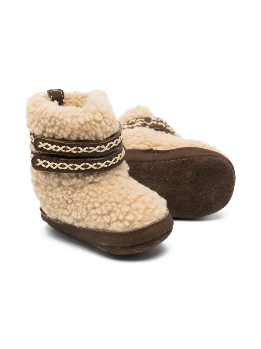 Donsje cross-stitch sheepskin boots - Beige