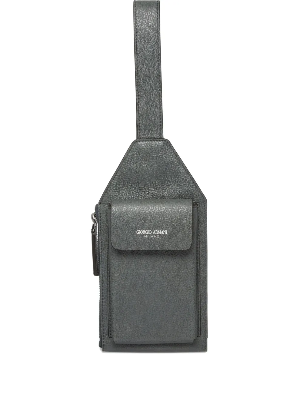 Giorgio Armani leather messenger bag | Grey | Image 1