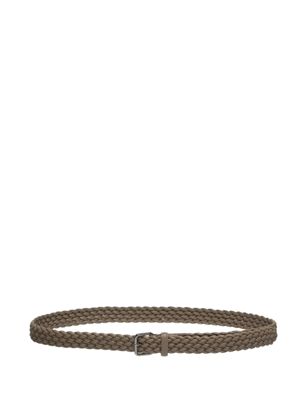 Giorgio Armani Braided Leather Belt In Brown