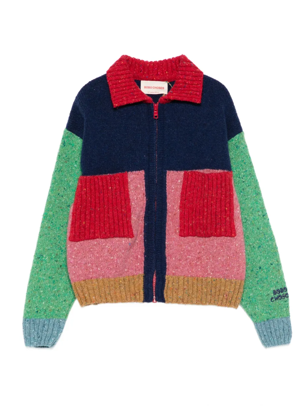 Bobo Choses colour-block panelled cardigan | Blue | Image 1