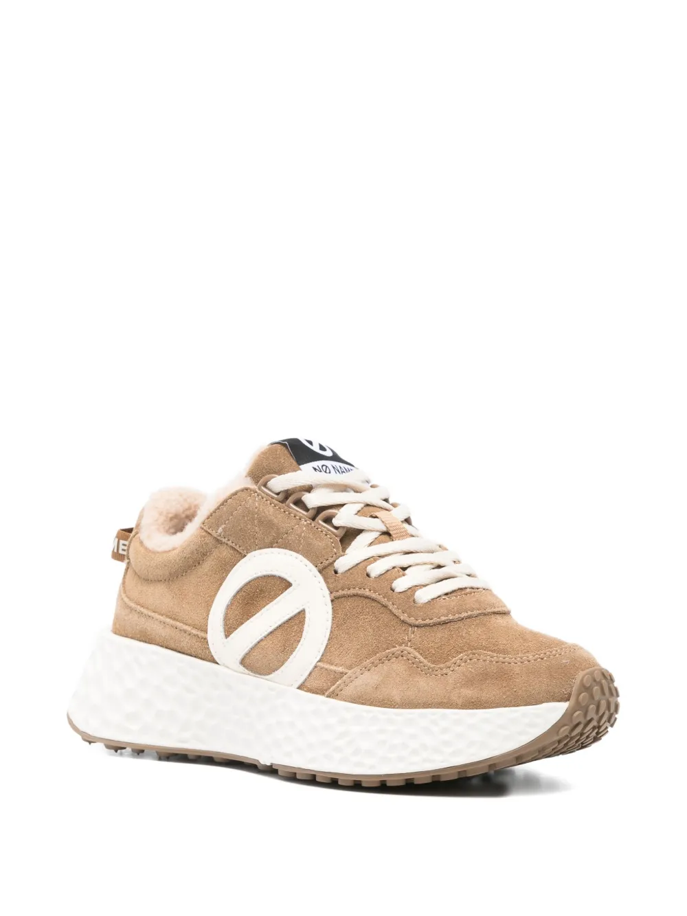 No Name suede circular-logo sneakers - Bruin