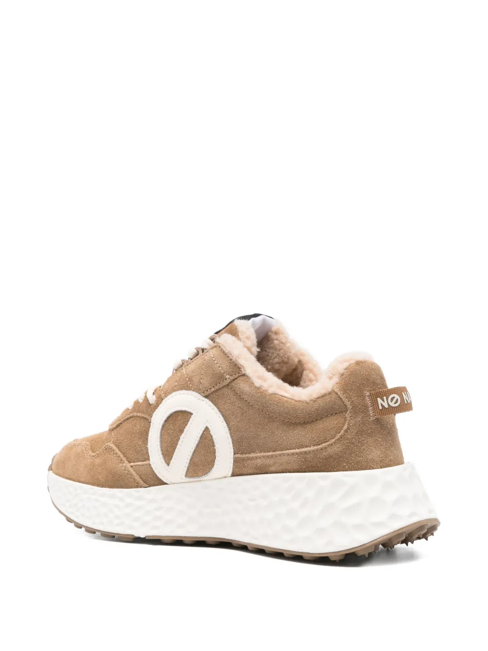 No Name Suède sneakers met rond logo Bruin