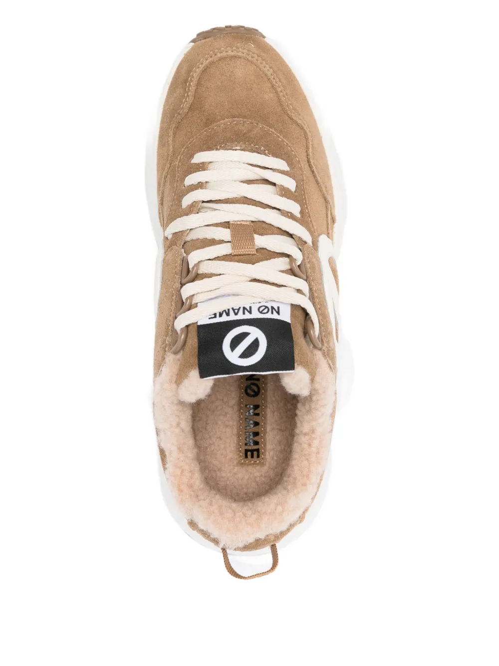 No Name Suède sneakers met rond logo Bruin