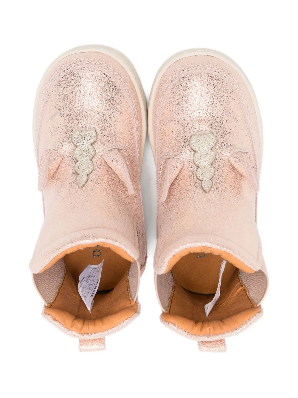 Donsje unicorn-appliqué leather boots Pink