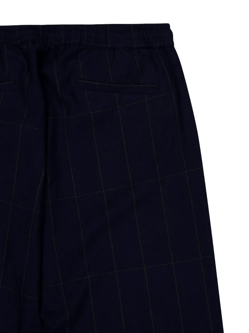 Baziszt Drawstring Checked Trousers In Blue
