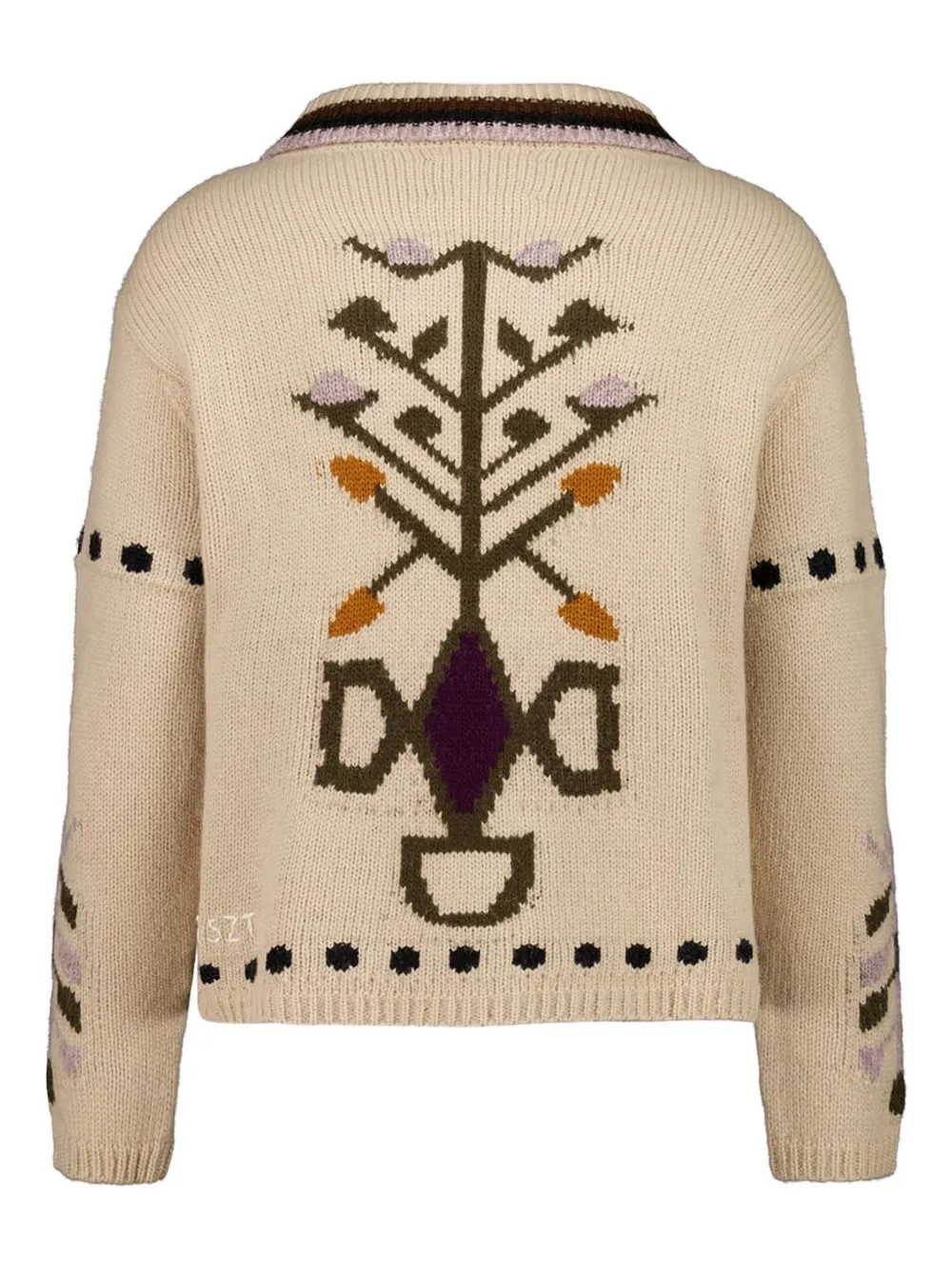 Baziszt Garden vest met bloemen - Beige