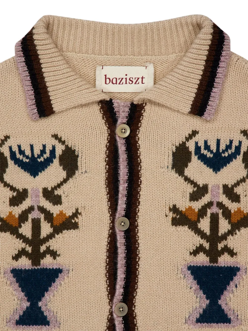 Baziszt Garden Floral Cardigan In Neutral