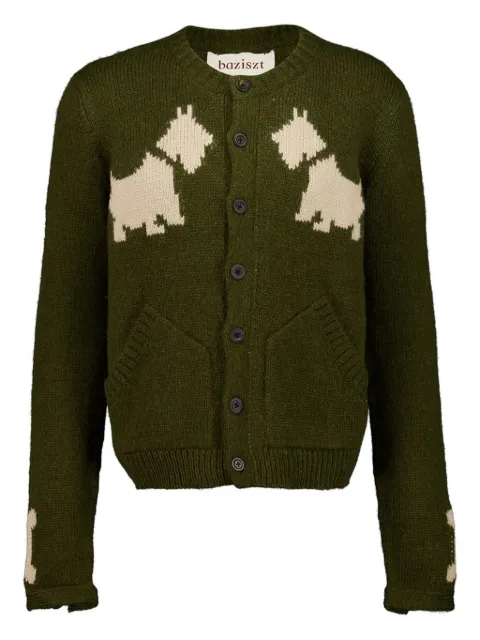 Baziszt Bobby dog-intarsia button-up cardigan