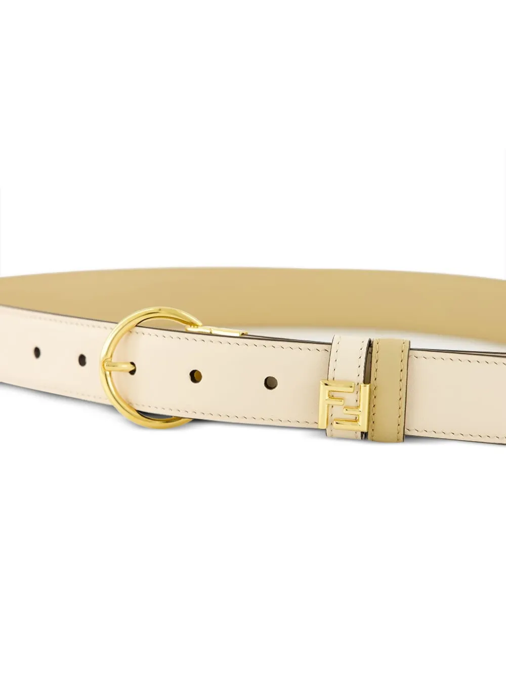 FENDI Omkeerbare leren riem Beige