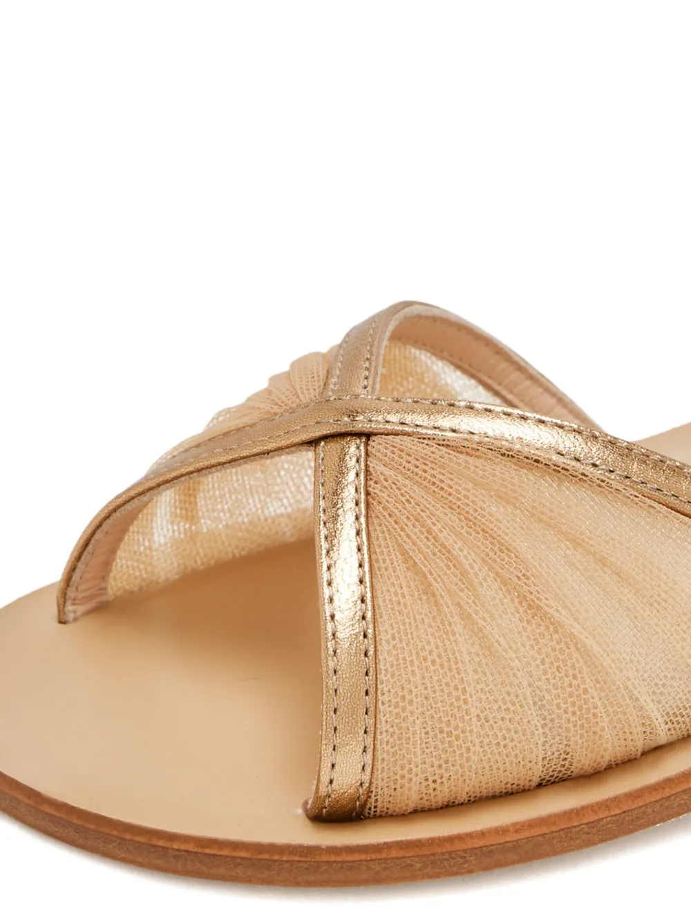 Andrea Wazen mesh sandals Neutrals