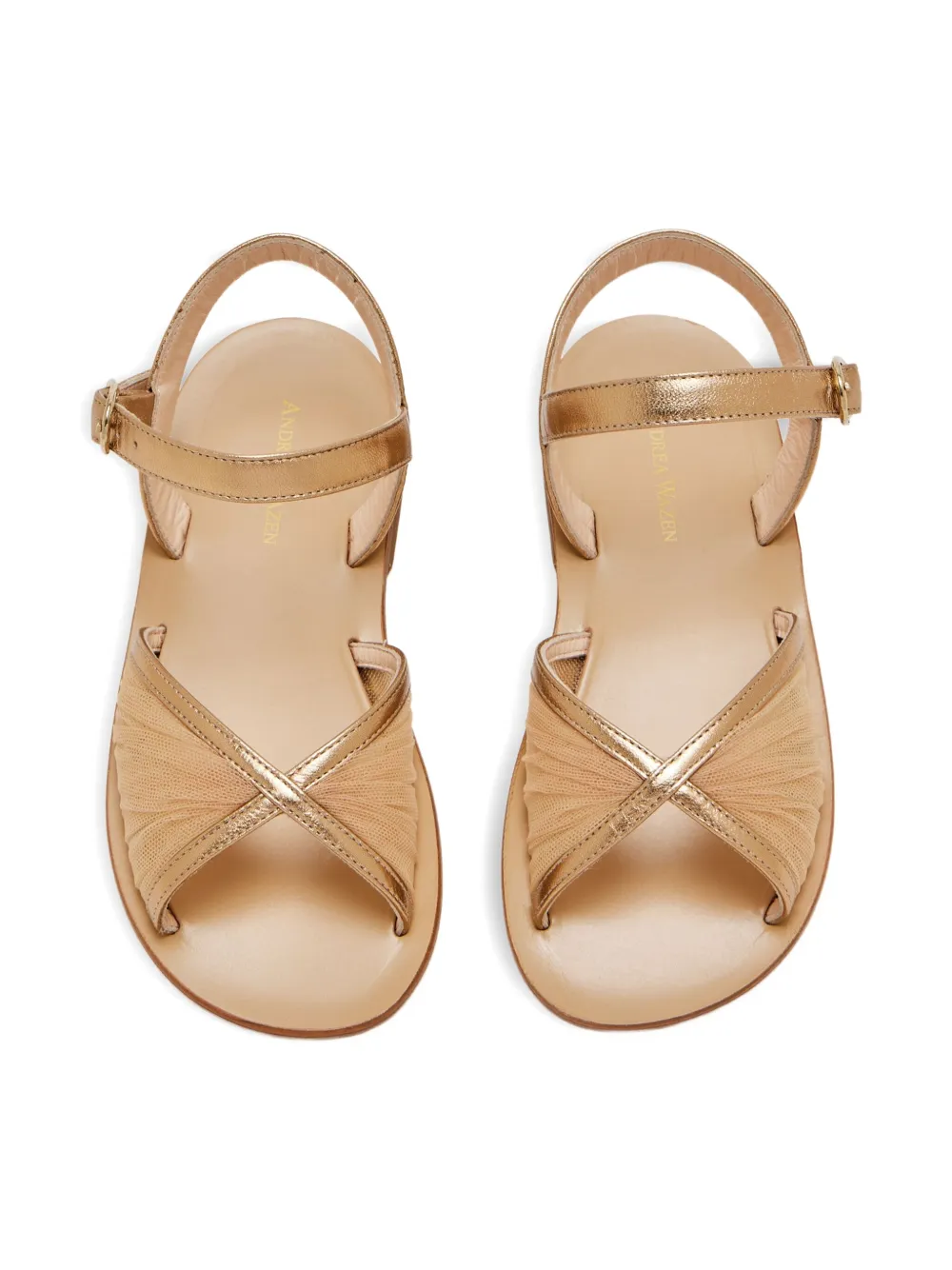 Andrea Wazen mesh sandals Neutrals