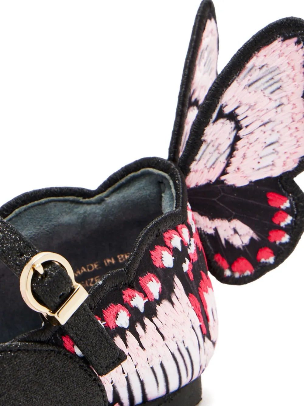 Sophia Webster butterfly-wing glitter ballet flats Black