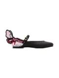Sophia Webster butterfly-wing glitter ballet flats - Black