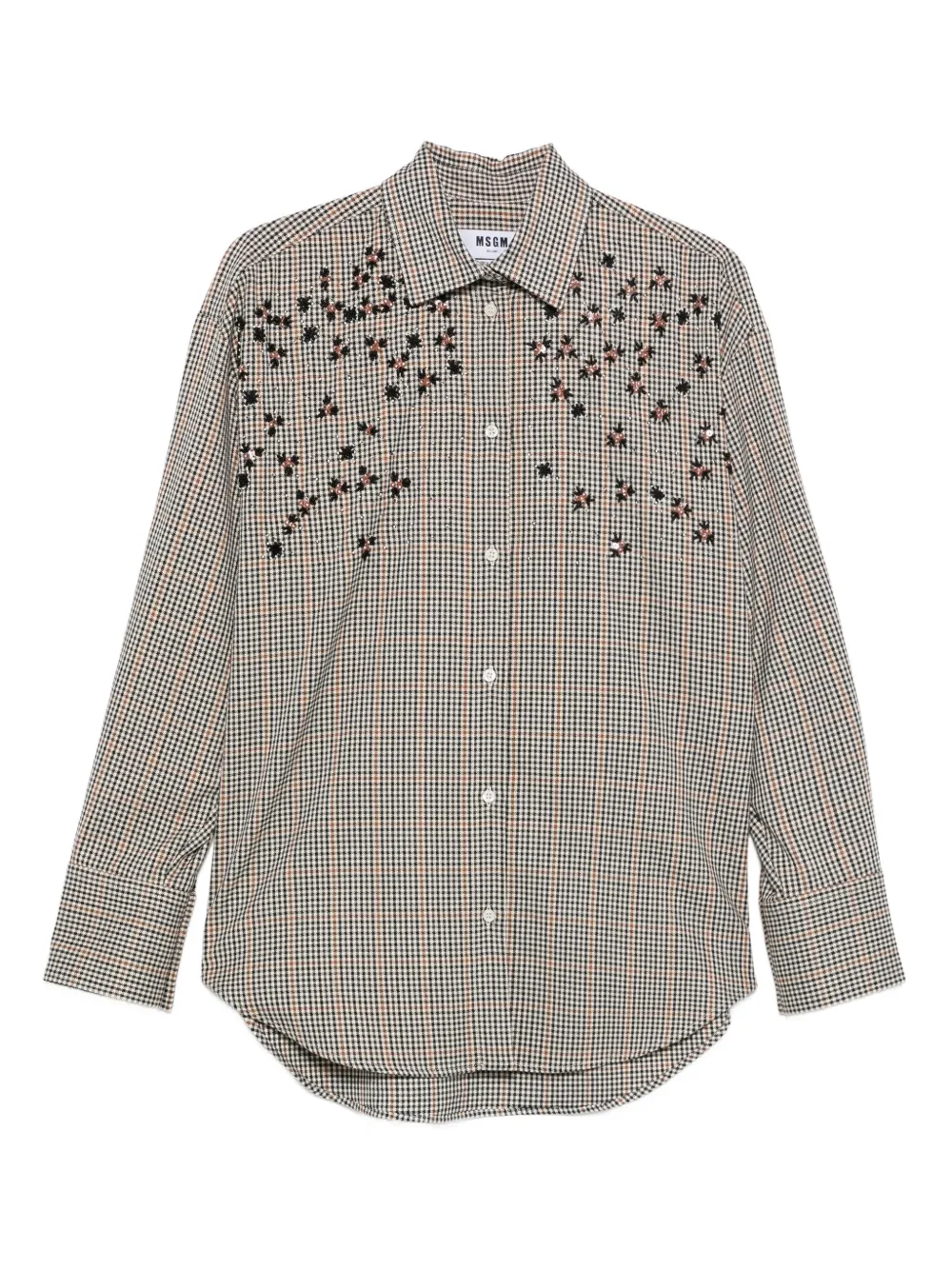 MSGM gingham embroidered shirt | Neutrals | Image 1