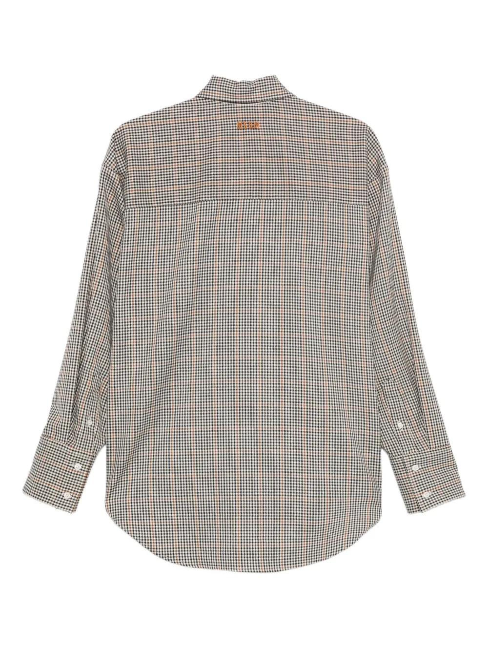 MSGM gingham embroidered shirt - Beige