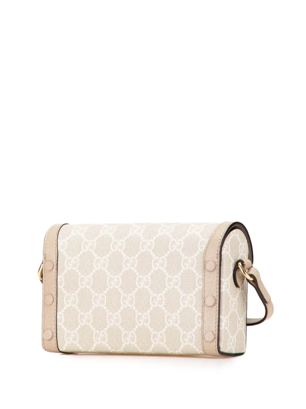 Pre-owned Gucci 2016-2025 Mini Gg Supreme Horsebit 1955 Crossbody Bag In Brown