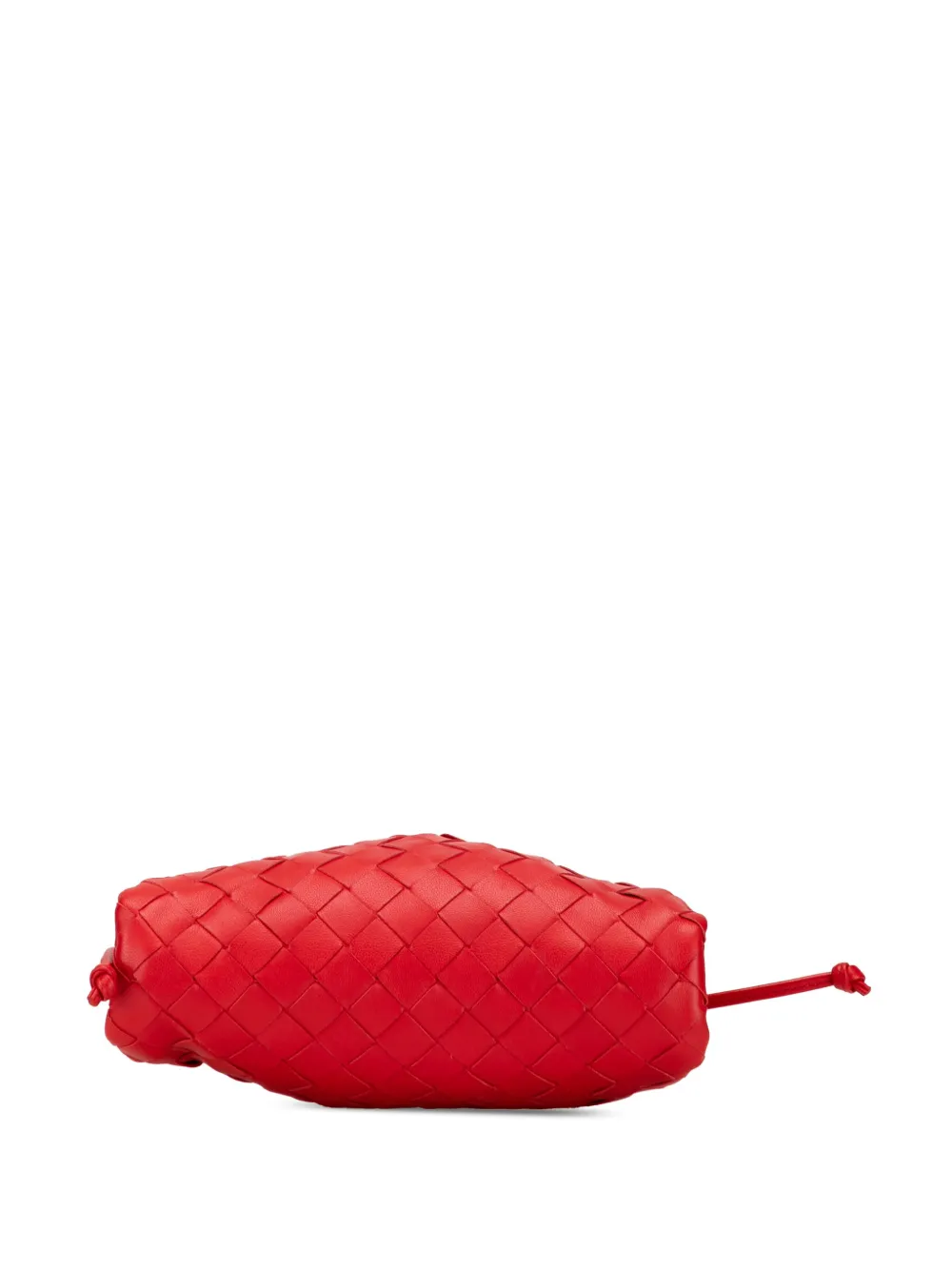 Pre-owned Bottega Veneta 2012-2025 Nappa Intrecciato The Mini Pouch Crossbody Bag In Red
