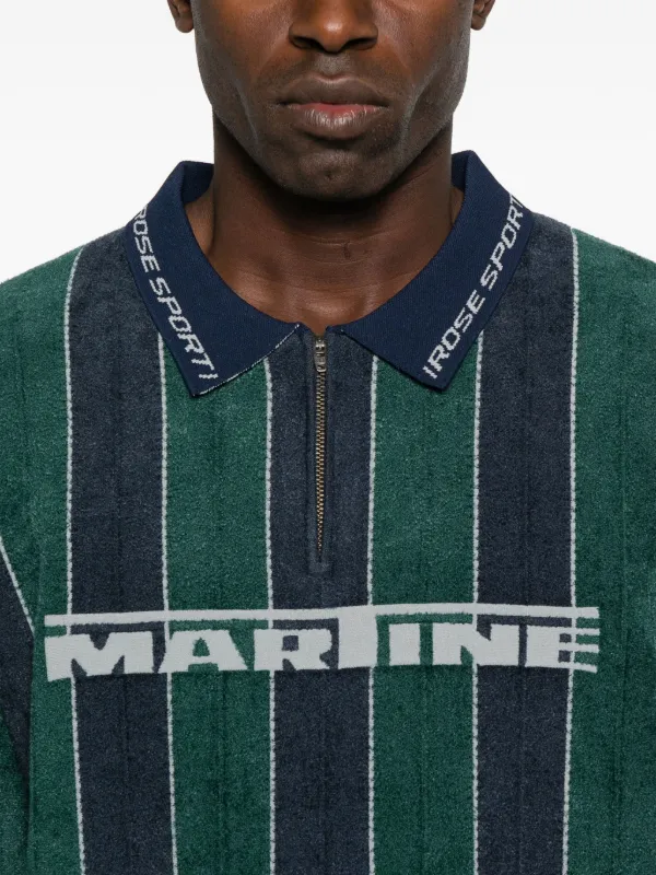 Martine Rose logo-patch Polo Top | Green | FARFETCH