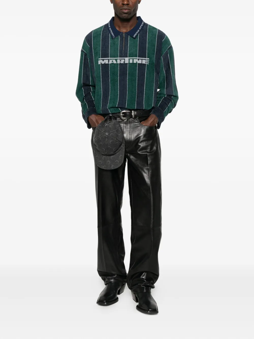 Martine Rose logo-patch polo top | Knitted Sweaters | Image 2