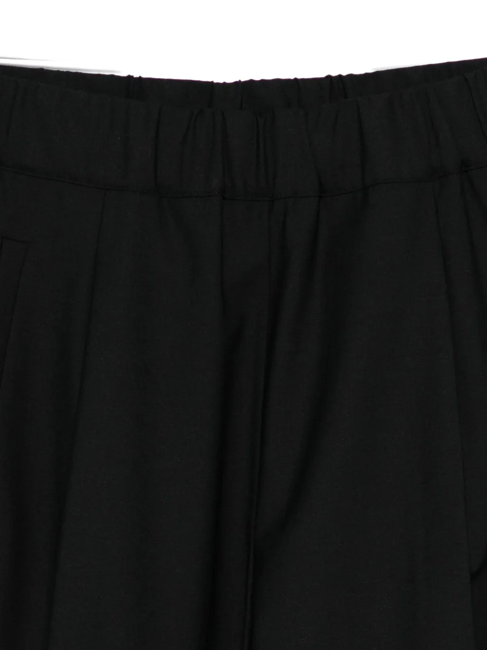 Semicouture Wide-leg Cropped Trousers With Elastic Waistband In Black