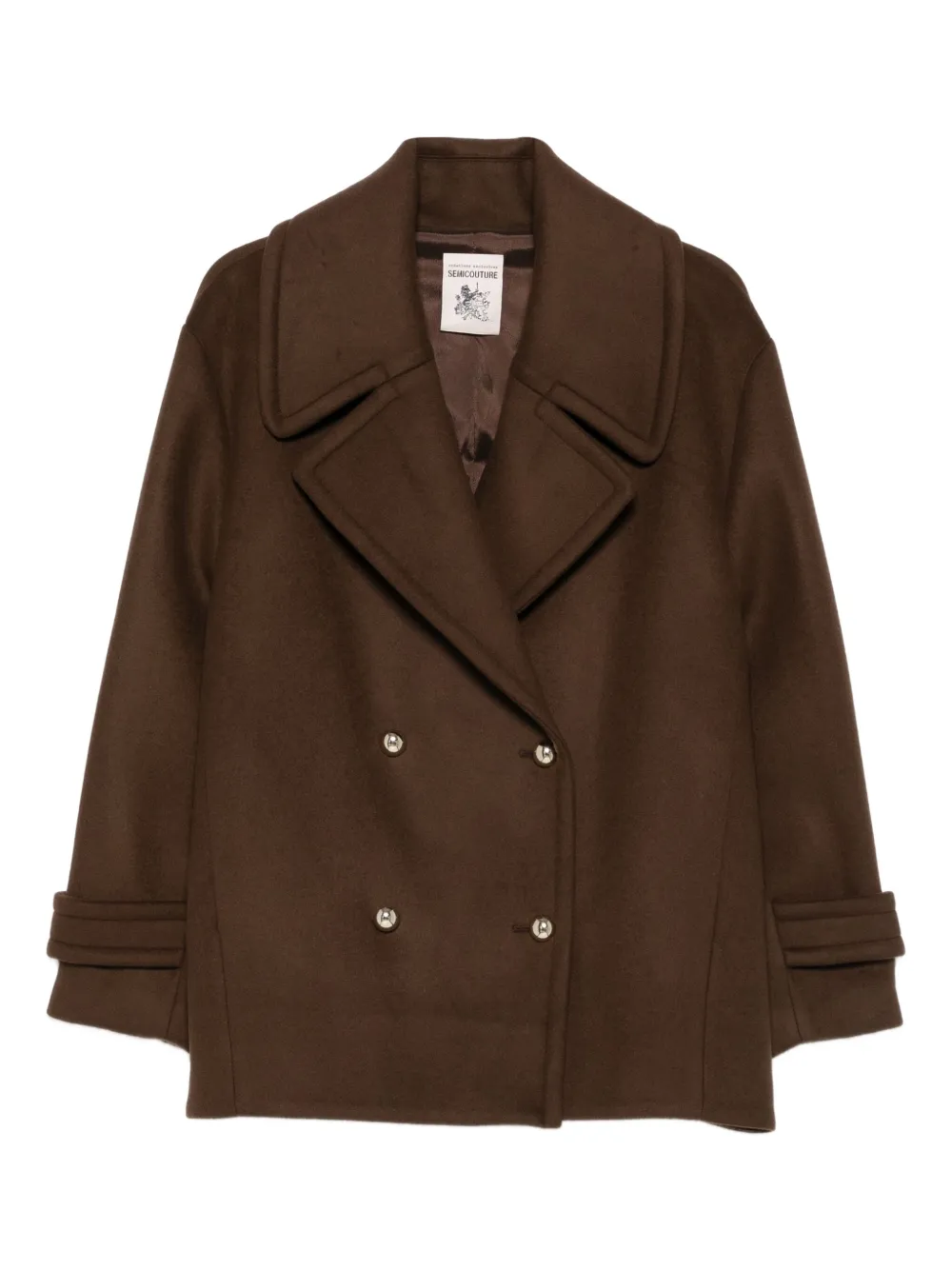 Semicouture double-breasted coat | Brown | Image 1