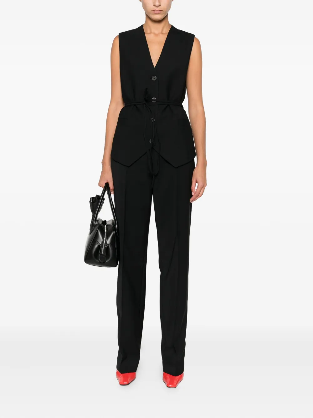 Semicouture button-fastening tie-waist gilet | Waistcoats & Gilets | Image 2