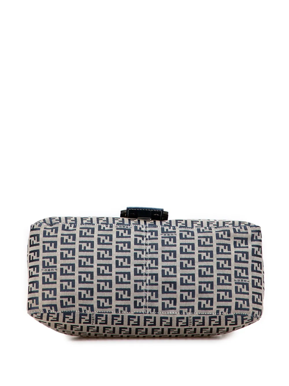 Pre-owned Fendi 2000-2010 Zucchino Canvas Mamma Forever Shoulder Bag In Gray