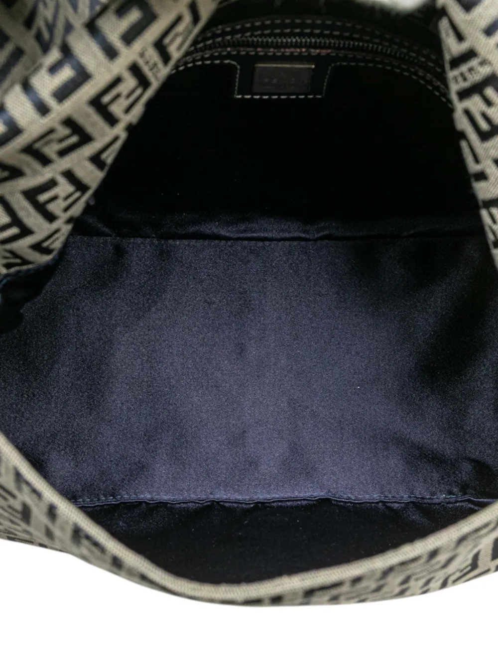 Pre-owned Fendi 2000-2010 Zucchino Canvas Mamma Forever Shoulder Bag In Gray