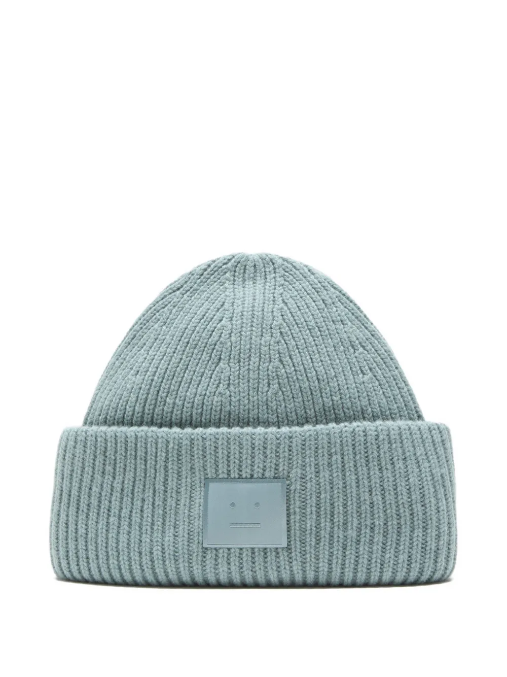 Acne Studios Ribbed Face-patch Beanies Hat In Blue