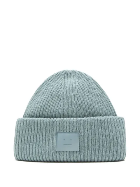 Acne Studios ribbed face-patch beanies hat
