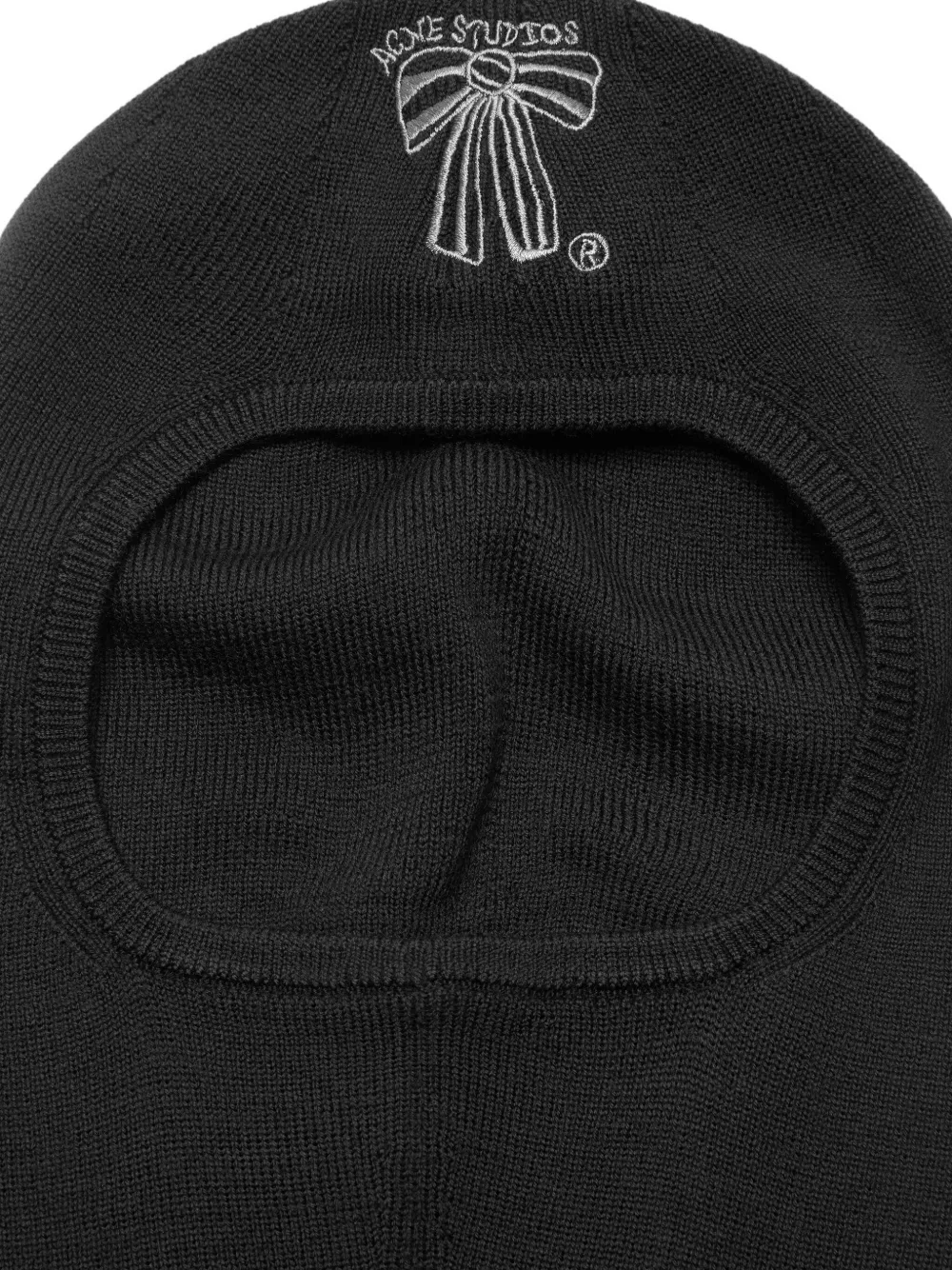 Acne Studios Embroidered-bow Balaclava In Black