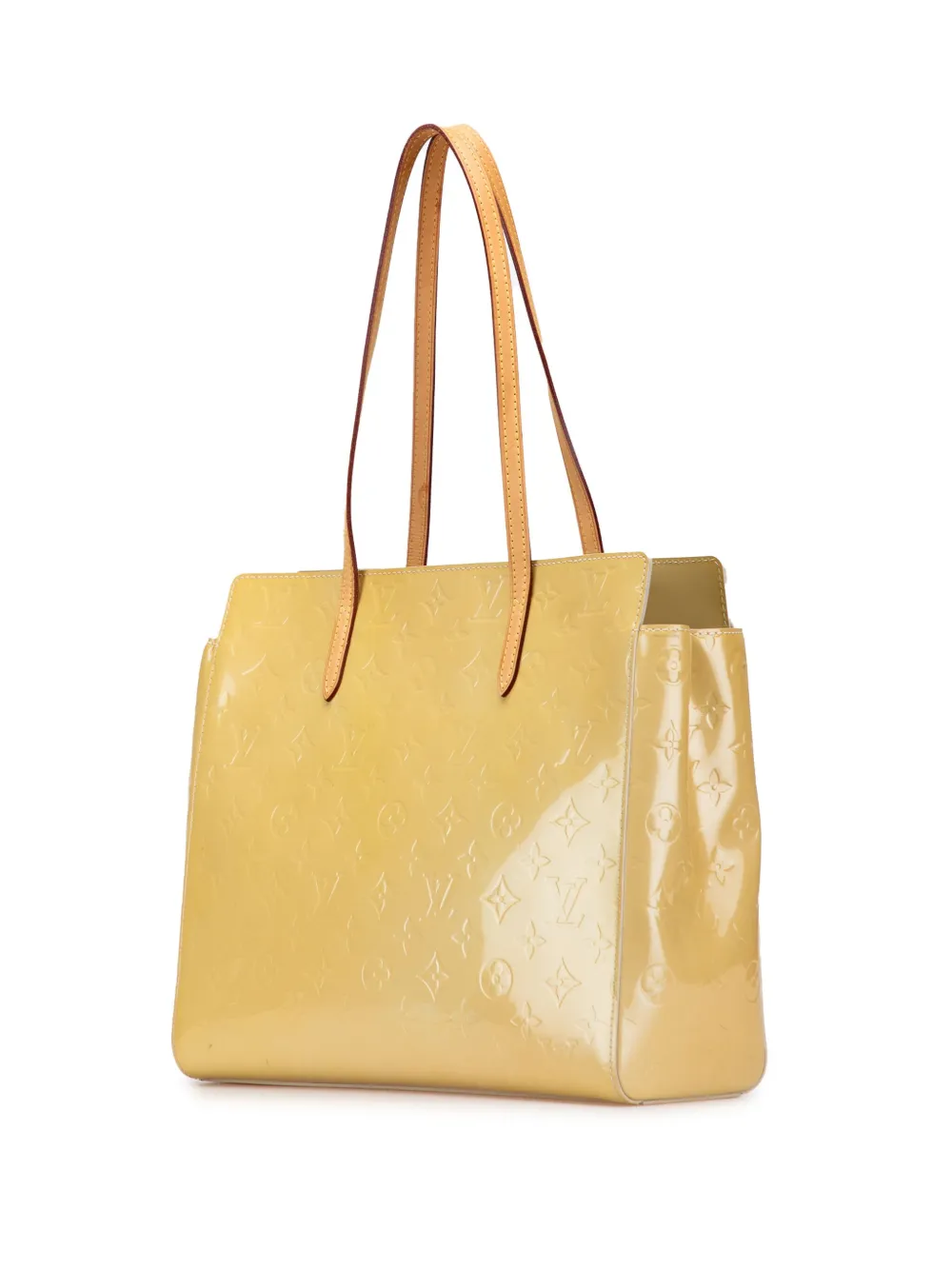 Pre-owned Louis Vuitton 2013 Monogram Vernis Catalina East West Tote Bag In Brown