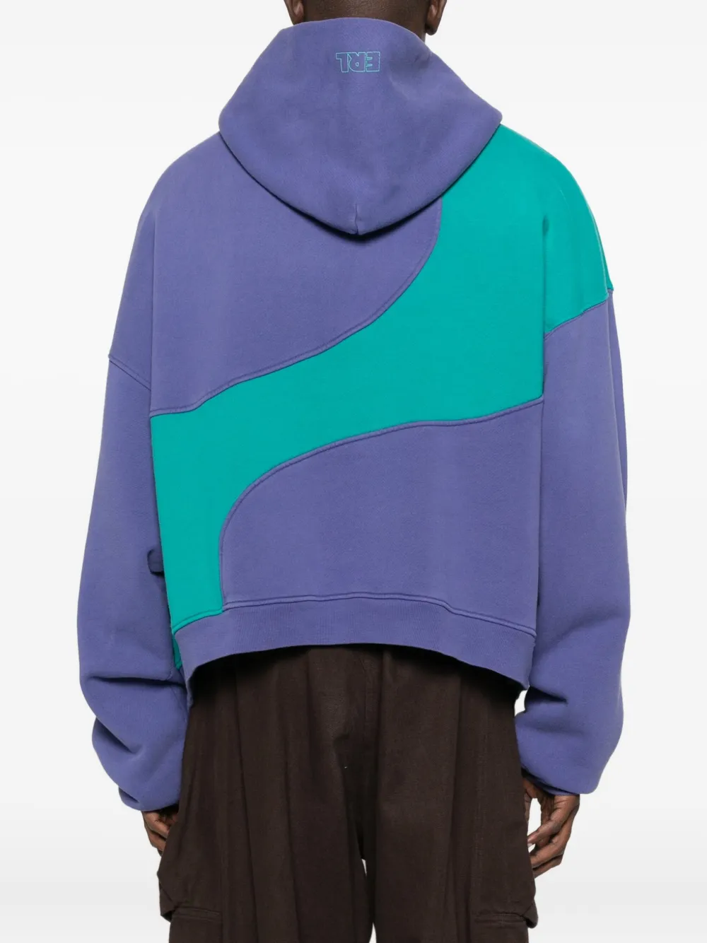 Erl Color Block Hoodie Sweatshirt In Blue