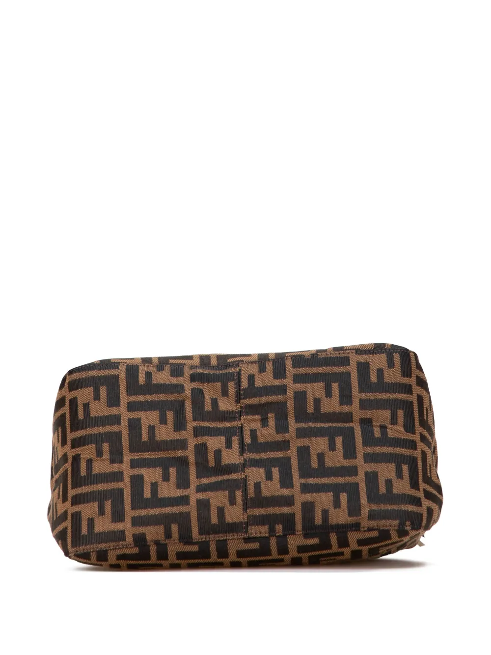 Pre-owned Fendi 2000-2010 Zucca Canvas Double Flap Mamma Shoulder Bag In Brown